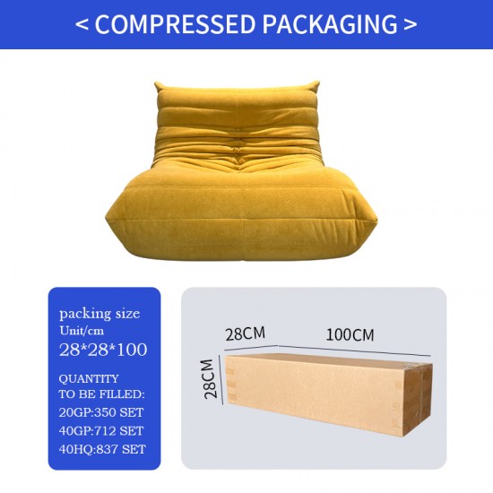 S212 modern living room furniture compression high density sponge inflatable vacuum package compressed chair couch sofa set