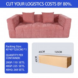 S203 pink home living room furniture cotton linen velvet fabric compressed compressible couch small packing sofa set