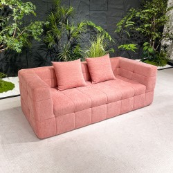 S203 pink home living room furniture cotton linen velvet fabric compressed compressible couch small packing sofa set