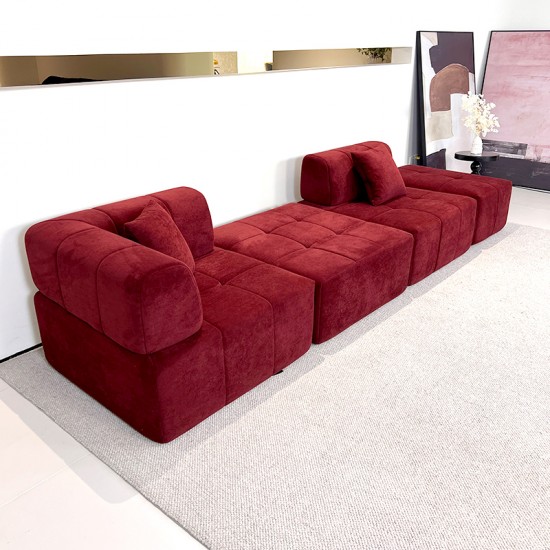 S210 wholesale compression living room furniture modern sectional modular L shape linen velvet vacuum package compressed sofa set