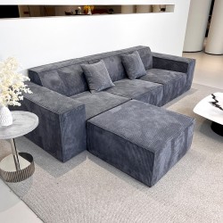S220 2024 modern wholesale compression living room sofa furniture vacuum small package linen fabric velvet couch sofa set
