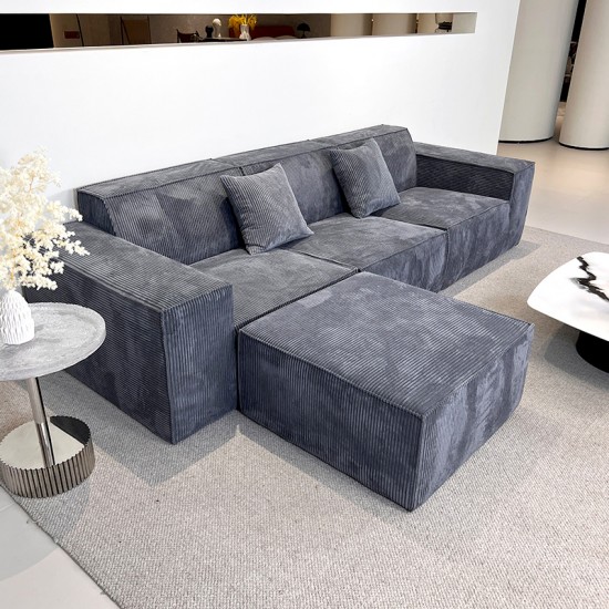 S220 2024 modern wholesale compression living room sofa furniture vacuum small package linen fabric velvet couch sofa set