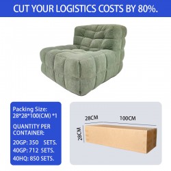 S217 hot wholesale cheap modern living room home furniture compressible vacuum package fabric velvet compressed sofa chair