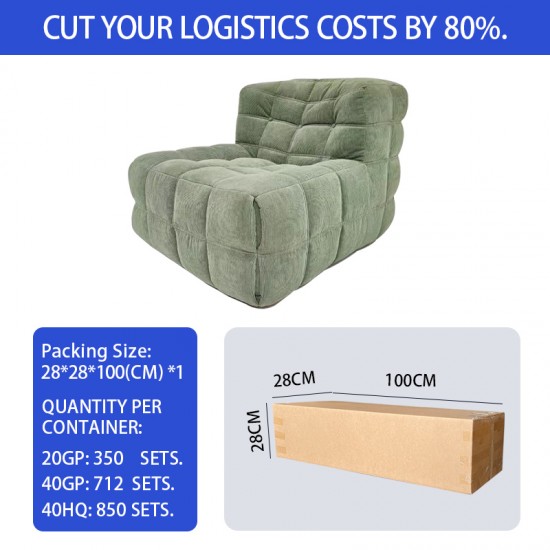 S217 hot wholesale cheap modern living room home furniture compressible vacuum package fabric velvet compressed sofa chair