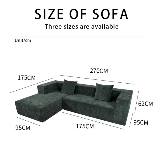 S221 green 2024 popular living room compression modern home furniture modular L shape compressed fabric velvet couch sofa set
