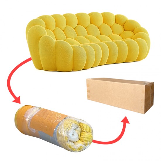 S230-3 shunlinghang 2024 New design football sofa three-seater compressed roll sofa Installation-free living room furniture sofa set