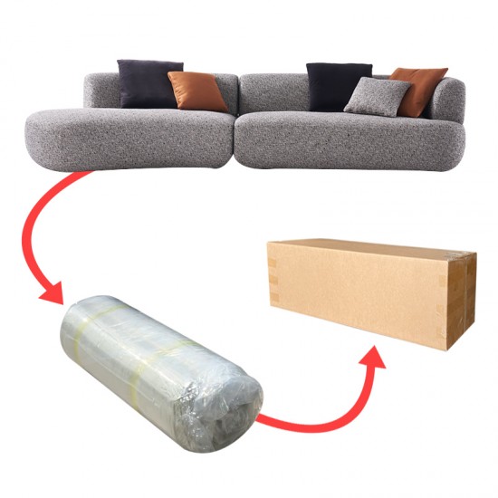 S226 Italian design compressed sofa furniture modular L shape compressed living room corduroy fabric compression sofa