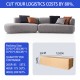 S226 Italian design compressed sofa furniture modular L shape compressed living room corduroy fabric compression sofa