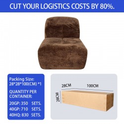 S228 modern compressed sofa furniture sponge velvet fabric customize vacuum compression lounge chair