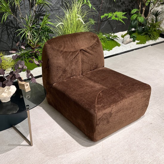 S228 modern compressed sofa furniture sponge velvet fabric customize vacuum compression lounge chair