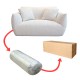 S254 Oem Factory Modern Minimalist White Teddy Fabric Cream Two Seater Beanbag Vacuum Compressed Sofa for Wholesaler