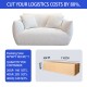S254 Oem Factory Modern Minimalist White Teddy Fabric Cream Two Seater Beanbag Vacuum Compressed Sofa for Wholesaler