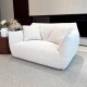 S254 Oem Factory Modern Minimalist White Teddy Fabric Cream Two Seater Beanbag Vacuum Compressed Sofa for Wholesaler