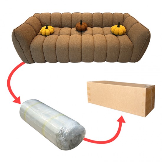 S255 High-Density Hotel & Beauty Salon Rest Area Sofa Set Compressed Pumpkin Fabric Full Sponge Cross-Border Vacuum-Compressed Box