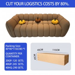 S255 High-Density Hotel & Beauty Salon Rest Area Sofa Set Compressed Pumpkin Fabric Full Sponge Cross-Border Vacuum-Compressed Box
