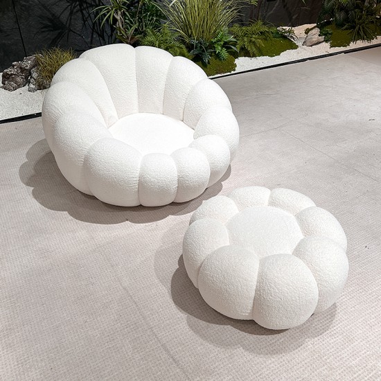 S215-1 Luxurious European Modern Minimalist Furniture - Foam Compressed Sofa, Lazy Sofa, Single-person Relaxation Area with Footrest