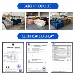 S232 OEM Factory Modern Corduroy Fabric Design Modular Sectional Boneless Couch Vacuum Compressed Sofa with Ottoman